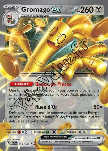 Carte Pokémon Gromago ex  n°139 de la série Faille Paradoxe