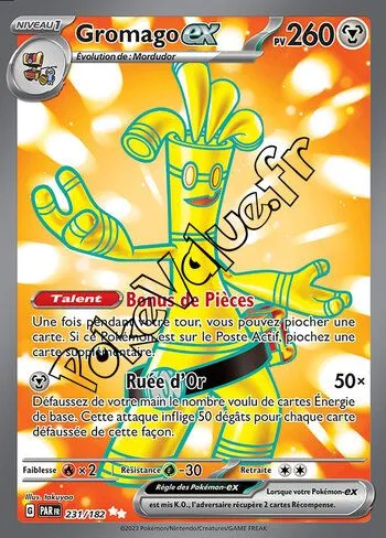 Carte Pokémon Gromago ex  n°231 de la série Faille Paradoxe