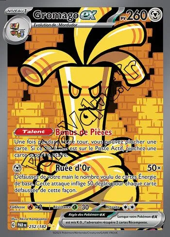 Carte Pokémon Gromago ex  n°252 de la série Faille Paradoxe