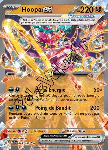 Carte Pokémon Hoopa ex  n°098 de la série Faille Paradoxe