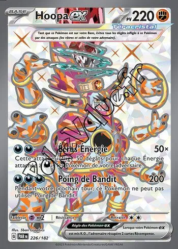 Carte Pokémon Hoopa ex  n°226 de la série Faille Paradoxe