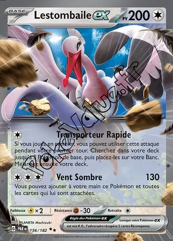 Carte Pokémon Lestombaile ex  n°156 de la série Faille Paradoxe