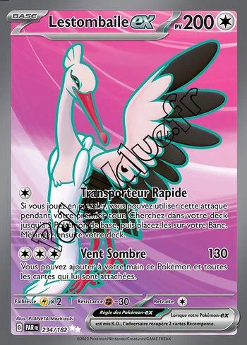 Carte Pokémon Lestombaile ex  n°234 de la série Faille Paradoxe