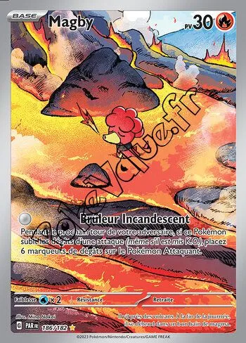 Carte Pokémon Magby  n°186 de la série Faille Paradoxe