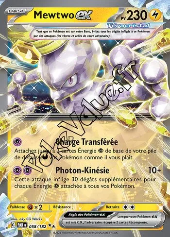 Carte Pokémon Mewtwo ex n°058 de la série Faille Paradoxe