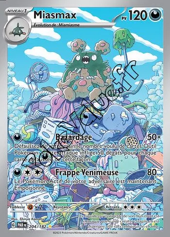 Carte Pokémon Miasmax  n°204 de la série Faille Paradoxe