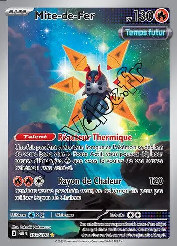 Carte Pokémon Mite-de-Fer  n°187 de la série Faille Paradoxe