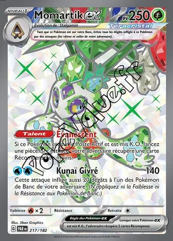 Carte Pokémon Momartik ex  n°217 de la série Faille Paradoxe