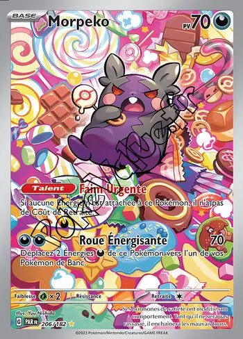 Carte Pokémon Morpeko  n°206 de la série Faille Paradoxe