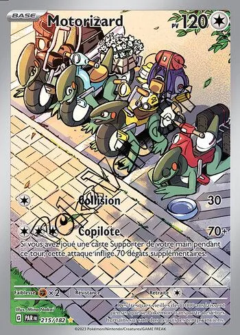 Carte Pokémon Motorizard  n°215 de la série Faille Paradoxe
