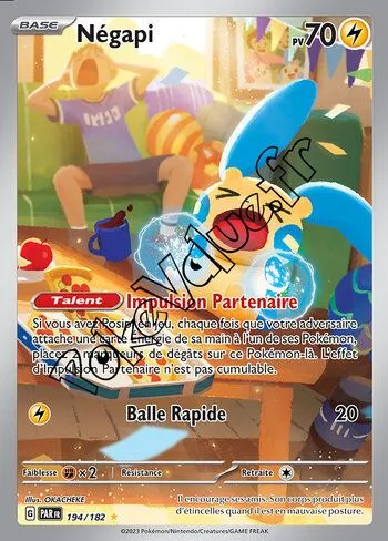 Carte Pokémon Négapi  n°194 de la série Faille Paradoxe