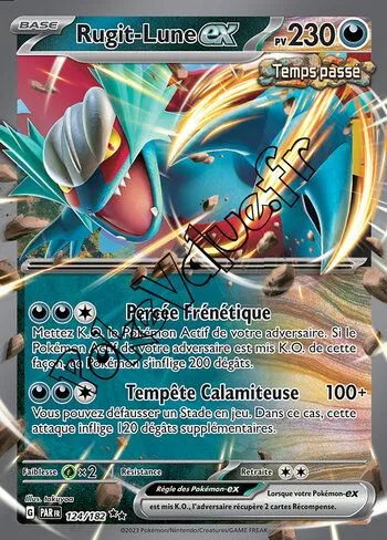 Carte Pokémon Rugit-Lune ex  n°124 de la série Faille Paradoxe