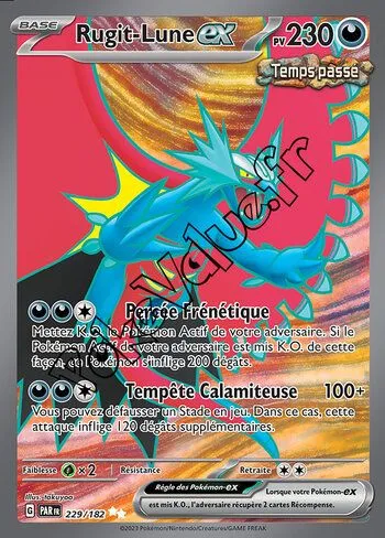 Carte Pokémon Rugit-Lune ex  n°229 de la série Faille Paradoxe