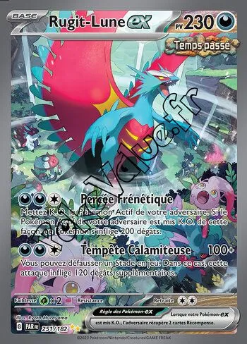 Carte Pokémon Rugit-Lune ex  n°251 de la série Faille Paradoxe