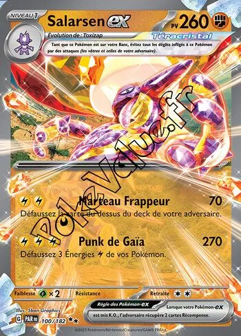 Carte Pokémon Salarsen ex  n°100 de la série Faille Paradoxe