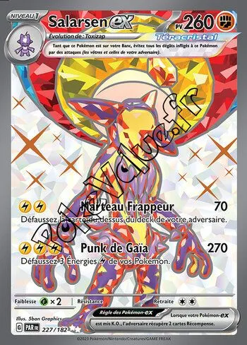 Carte Pokémon Salarsen ex  n°227 de la série Faille Paradoxe