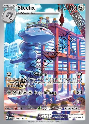 Carte Pokémon Steelix  n°208 de la série Faille Paradoxe