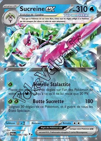 Carte Pokémon Sucreine ex  n°046 de la série Faille Paradoxe