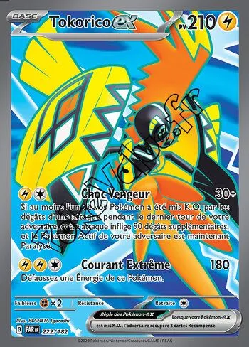 Carte Pokémon Tokorico ex  n°222 de la série Faille Paradoxe