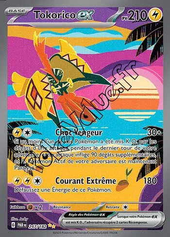Carte Pokémon Tokorico ex  n°247 de la série Faille Paradoxe