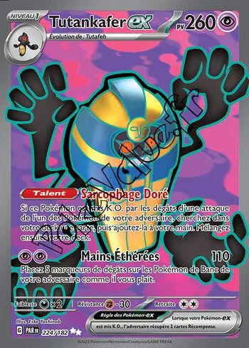 Carte Pokémon Tutankafer ex  n°224 de la série Faille Paradoxe