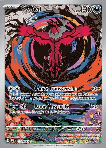 Carte Pokémon Yveltal  n°205 de la série Faille Paradoxe