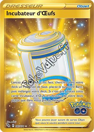 Carte Pokémon Incubateur d'Œufs n°087 de la série Pokémon GO
