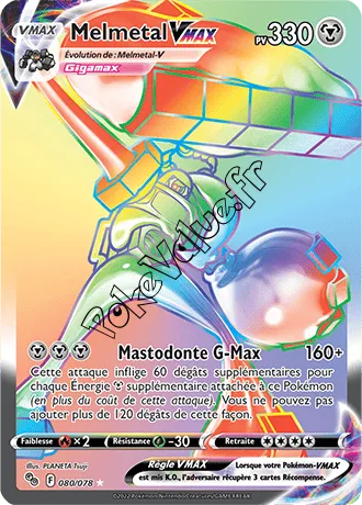 Carte Pokémon Melmetal VMAX  n°080 de la série Pokémon GO