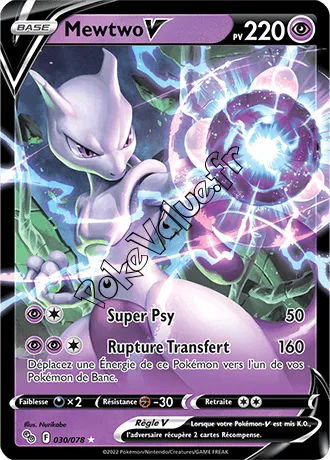 Carte Pokémon Mewtwo V n°030 de la série Pokémon GO