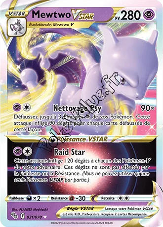 Carte Pokémon Mewtwo VSTAR n°031 de la série Pokémon GO