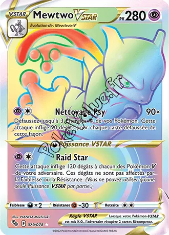 Carte Pokémon Mewtwo VSTAR n°079 de la série Pokémon GO