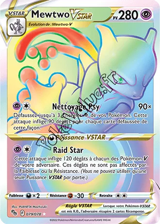Carte Pokémon Mewtwo VSTAR  n°079 de la série Pokémon GO