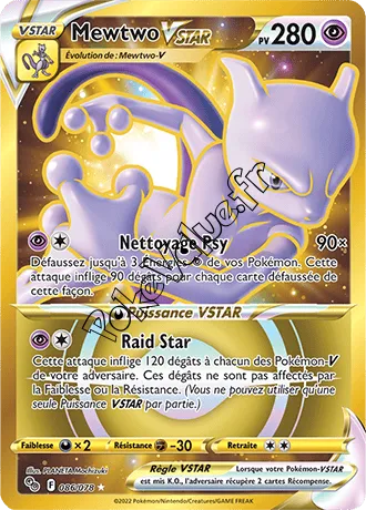 Carte Pokémon Mewtwo VSTAR n°086 de la série Pokémon GO