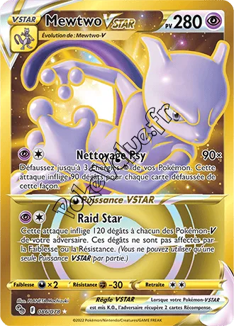 Carte Pokémon Mewtwo VSTAR  n°086 de la série Pokémon GO