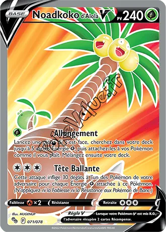 Carte Pokémon Noadkoko de Alola V  n°071 de la série Pokémon GO