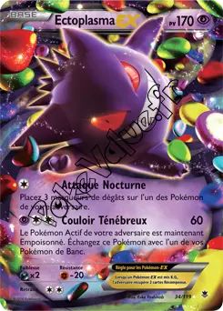 Carte Pokémon Gengar EX  n°34 de la série Vigueur Spectrale