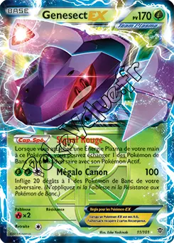 Carte Pokémon Genesect EX  n°11 de la série Explosion Plasma