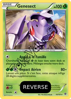 Carte Pokémon Genesect  Reverse n°10 de la série Explosion Plasma