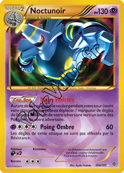Carte Pokémon Noctunoir n°104 de la série Explosion Plasma