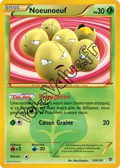 Carte Pokémon Noeunœuf n°102 de la série Explosion Plasma