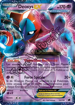 Carte Pokémon Deoxys EX  n°53 de la série Glaciation Plasma