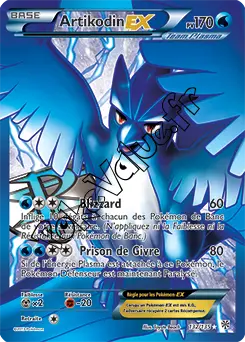 Carte Pokémon Artikodin EX n°132 de la série Tempête Plasma