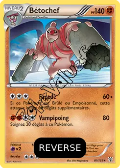 Carte Pokémon Bétochef Reverse n°81 de la série Tempête Plasma