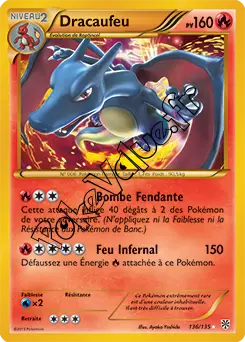 Carte Pokémon Dracaufeu n°136 de la série Tempête Plasma
