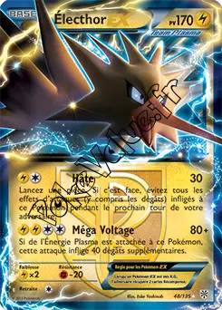 Carte Pokémon Électhor EX n°48 de la série Tempête Plasma