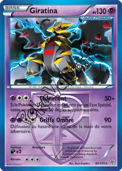 Carte Pokémon Giratina  n°62 de la série Tempête Plasma