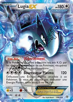 Carte Pokémon Lugia EX  n°108 de la série Tempête Plasma