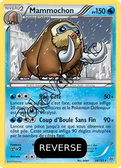 Carte Pokémon Mammochon Reverse n°28 de la série Tempête Plasma