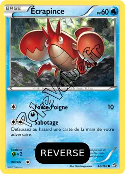 Carte Pokémon Corphish  Reverse n°42 de la série Primo Choc