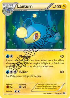 Carte Pokémon Lanturn  n°58 de la série Primo Choc